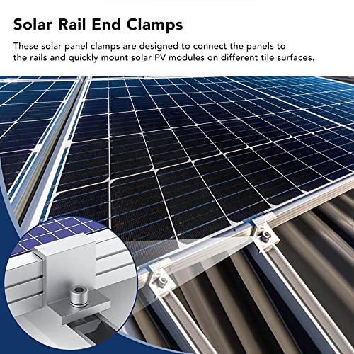Solar Mount Z Brackets, Glossy Finish Standard Size 10PCS Lightweight PV Mounting Side Clamps Easy To Install for Panel Installation (35mm)