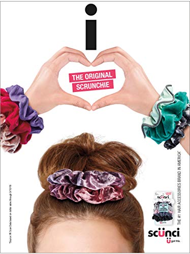 Conair Scunci by The Original Super Comfy Waffle Knit Scrunchie, Assorted Scrunchies 36 Count