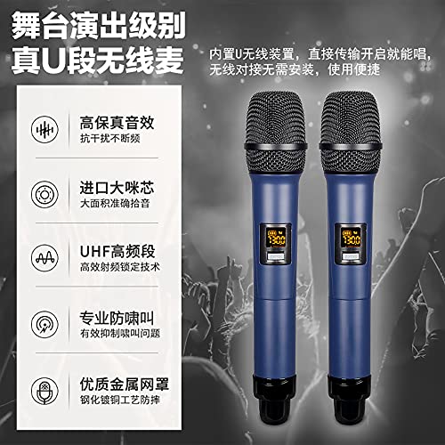 InAndOn Karaoke Machine Chinese with Wireless Microphone, 18.5 inch Capacitive Touch Screen 500K Cloud Song Download 4K Output Real-time Score Recording YouTube Online Play Fit for Home Party Bar, 4T
