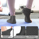 Habselikob Grip Socks Pilates Socks Women Yoga Socks With Grips Non Slip Socks For Pilates Yoga Ballet Dance Barre Toe Socks, Grey, 7-8