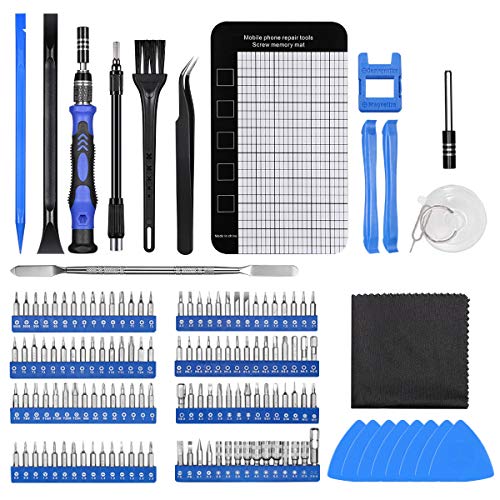 AMIR Precision Screwdriver Set (New Version), 142 in 1 with 120 Bits Mini Magnetic Screwdriver Kit Repair Tool Kit with Portable Bag for Electronic PC Computer iPhone MacBook Jewelers Game Console