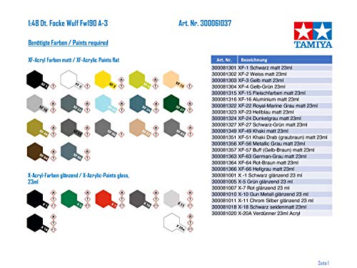 Tamiya WWII The German Focke Wulf A-3 Model Aeroplane