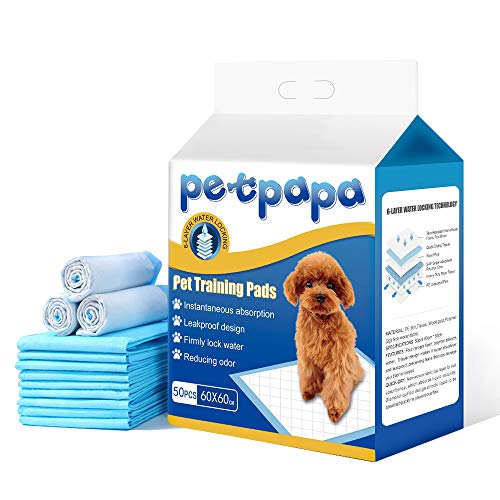 Petpapa 50 pcs Premium Leak-Proof Puppy Pet Dog Indoor Cat Toilet Training Pads Super Absorbent 60x60cm