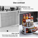 2 Tier Spice Racks, Rotatable Organiser, Condiment Holder Free Standing Kitchen Tray Turntable, Multi Functional Double Tier Kitchen Cupboard Organiser Storage Artifact Storage Rack