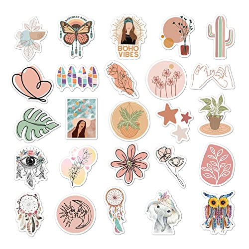 ZOSOFAC 10/30/50pcs Cute Cartoon Art Bohemian Aesthetic Stickers Graffiti Decals Suitable for Water Bottles, Skateboards, laptops, Mobile Phone Cases, Guitars, Helmets, Bicycles, Luggage,