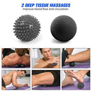 Odoland 5 in 1 Foam Roller Set Includes Massage Roller, Muscle Roller Stick, Massage Ball, Spikey Plantar Fasciitis Ball, Y Shaped Handheld Roller, Perfect for Deep Tissue Pain Relief