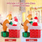Costway 1.55m Christmas Inflatable Liftable Santa Claus Climbing Chimney, Reindeer Standing on a Gift Box, Blow-up Christmas Decoration with Built-in LED Lights for Indoor Outdoor Holiday Party Yard