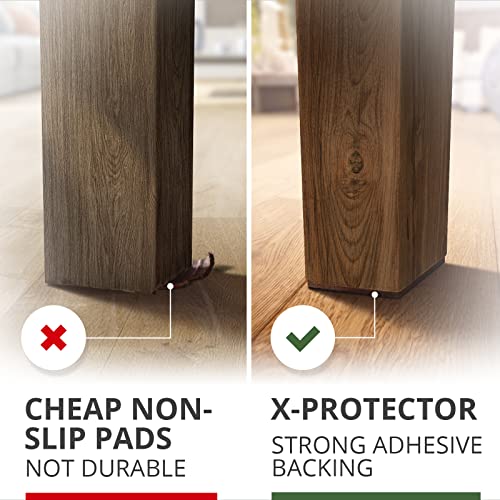 NON SLIP FURNITURE PADS X-PROTECTOR PREMIUM 8 pcs 4â€ Furniture Pad! Best Furniture Grippers - SelfAdhesive Rubber Feet Couch Stoppers â€“ Ideal Furniture Floor Protectors for Fixation in Place Furniture