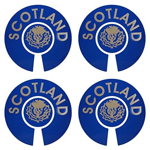 Acclaim Jumbo 6 cm 1 x Scotland Rampant Lion Yellow Red 1 x Scotland Thistle Blue Gold Lawn Bowls Identification Stickers Markers 2 Full Sets of 4 Self Adhesive