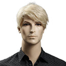 Synthetic 6inch Short Blonde Wig Natural Hair Men Straight hairStyles Heat Resistant Fiber