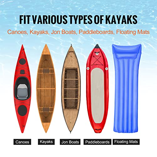 VEVOR Kayak Cart, 250lbs Load Capacity, Foldable Kayak Dolly Aluminum Kayak Wheels with 10'' Solid Tires for Kayaks Carrier Canoes Paddleboard Kayak Trolley Float Mats Jon Boats