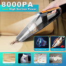 Portable Car Vacuum Cleaner High Power 8000PA/100W/DC12V, 5 Meters Super Long Corded Handheld Car Vacuum with LED Light, Deep Detailing Cleaning Kit of Car Interior with Dry for Men/Women