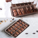 ZCOINS Brownie Pan with Dividers, Non-Stick Brownie Tray Square Cake Mould Brownie Ovenware Cookware Bakeware,18-Cavity and 12 * 8 inches(Champagne Gold)