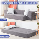 Lazyzizi Floor Sofa Bed, Fold Out Couch Bed with 2 Pillows & Washable Cover Convertible Sleeper Folding Sofa Bed Mattress for Living Room, Guest Bed, Playroom 8inches Twin