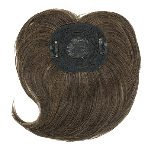 IMISSU Clip in Toupees Hairpiece Hair Extension Toupee Topper Wiglet Top Thin Hair for Mild Hair Loss Volume Unisex (Mixed Brown)