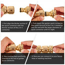 Outus 6 Pieces Brass Hose Tap Connectors 1/2 Inch and 3/4 Inch 2-in-1 Faucet Adapter 1/2 Inch Garden Hose Quick Connector with 18 Pieces Sealing Ring Shower Hose Washer for Garden Hose Pipe Tube