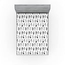 Ambesonne Animal Print Fitted Sheet, Little French Bulldog Puppies Inside Coffee Cups Dog Paws Pet Love, Bed Cover with All-Round Elastic Deep Pocket for Comfort, King Size, Charcoal Grey White