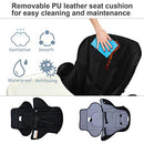 BABY JOY High Chair for Babies & Toddlers, Foldable Highchair with Multiple Adjustable Backrest, Seat Height and Footrest, Removable Tray, Detachable PU Leather Cushion, Built-in Rear Wheels (Black)