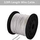 Patioer 1/16" Wire Rope, 304 Stainless Steel Wire Cable, 328ft Length Aircraft Cable, 7x7 Strand Core, 368 lbs Breaking Strength with 100 Pcs Cable Ferrule