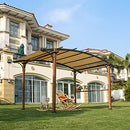 OLILAWN Pergola 8.5' X 13', Steel Arched Canopy with Sturdy Rust-Resistant Powder-Coated Steel Frame,Outdoor Gazebo with Sun Shade Canopy, Easy Assembly, for Patio, Backyard, Garden Activities