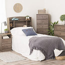 Prepac Astrid Bookcase Headboard, Drifted Gray, Twin