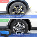 Car Polish Applicator, Tire Dressing Applicator Brush with Handle & Case, Reusable Car Waxing Sponge with Microfiber Towels Auto Tyre Cleaning Pad
