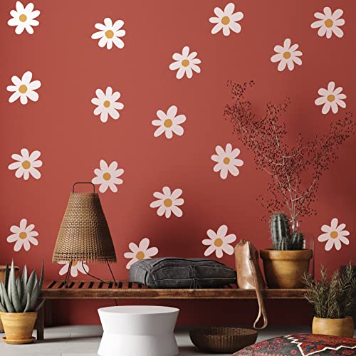 BBTO Daisy Wall Decal Flower Vinyl Wall Decals Daisy Decals Floral Decals Peel and Stick Daisy Stickers for Kids Nursery Wall Art Bedroom Living Room