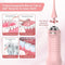 Sejoy Cordless Water Flosser, Water Dental Flosser Water Flossers for Teeth Portable Oral Irrigator Rechargeable for Home Travel Office, 270ML IPX7 Waterproof 5 Cleaning Modes & 5 Jet Tips, Pink