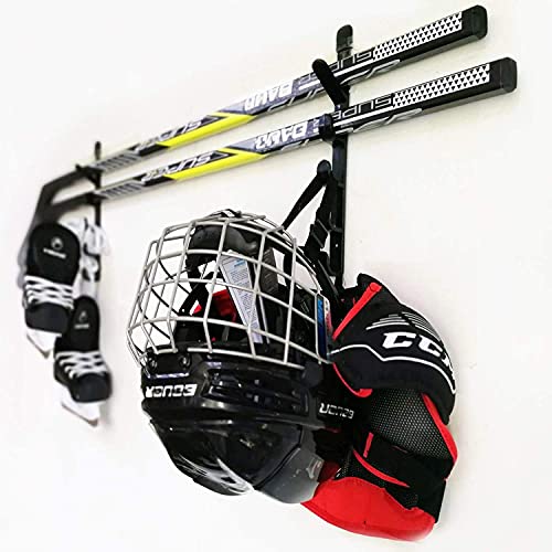 Hockey Stick Rack, Wall Storage Hockey Stick Display Holder/Hanger - Hang Your ice Hockey Skates, Helmet, Gloves, Sticks Pads - Great for Home or Office Wall Mount - No Hockey Stick Equipment