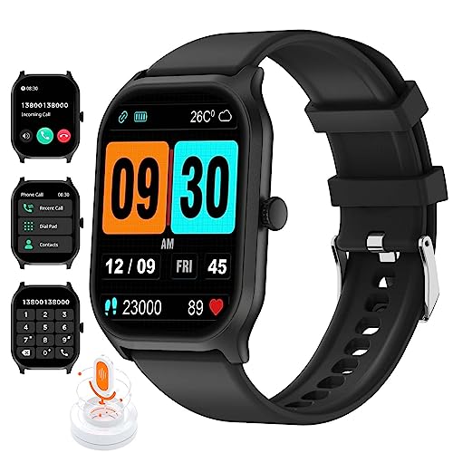 LIGE Smart Watch with Bluetooth Call Answer/Dail,2.01'' Large HD Touchscreen Smartwatch with 123 Sports Modes,Heart Rate/SpO2/Blood Pressurefor IP67 Waterproof Fitness Tracker for iOS & Android Black