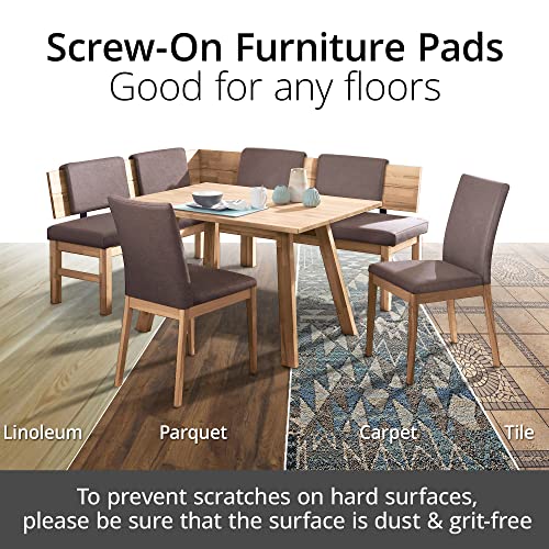 Chair Glides X-PROTECTOR – 25 mm Furniture Glides 8 pcs – Best Screw-On Furniture Sliders – Premium Chair Leg Floor Protectors – Slide Effortlessly with Chair Leg Pads That Protect Your Floor!