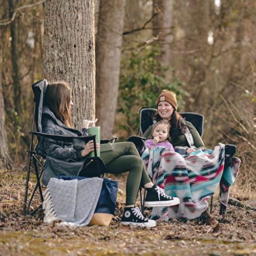 SUNNYFEEL Oversized Folding Camping Chair, Heavy Duty Supports 300 LBS, Portable Chairs for Outdoor Lawn Beach Camp Picnic, Padded Gray