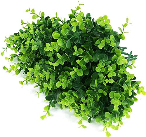 (Artificial Boxwood) - TEMCHY Artificial Plants Faux Boxwood Shrubs 6 Pack, Lifelike Fake Greenery Foliage with 42 Stems for Garden, Patio Yard, Wedding, Office and Farmhouse Indoor Outdoor Decor