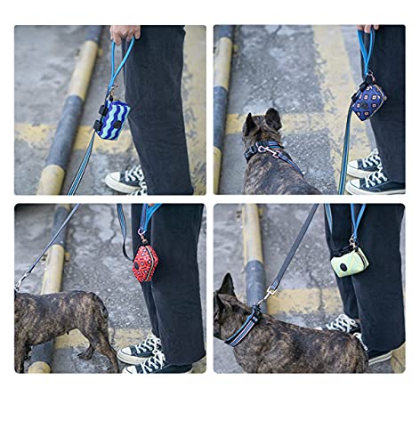 Dog Poop Bag Waste Bag Dispenser, Dog Poop Bag Holder Leash Attachment, Cute Dog Poop Bag Holder for Leash, Dog Waste Bag Dispenser Outdoor(Curious Blue)