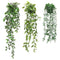 Artigreen 3 Pcs Artificial Hanging Plants-Eucalyptus Mandala Snow Pea Vine in Pot Plants for Office Farmhouse, Fake Foliage Pendant Plant, Indoor Outdoor Wedding Home Decoration