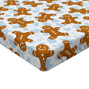 Ambesonne Gingerbread Man Fitted Sheet, Traditional Christmas Cookie Pattern Tile, Bed Cover with All-Round Elastic Deep Pocket for Comfort, Twin XL Size, Light Caramel