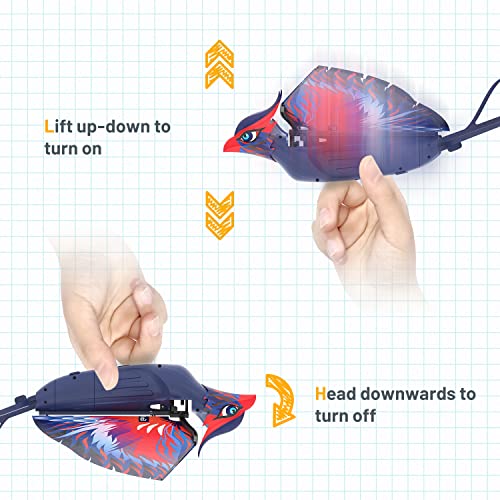 HANVON 2.4G Remote Control Bird Toy RC Bird Bionic Flying Bird,6-axis Gyro,Fabric Single Wing Lifting Design,Easy Indoor Outdoor RC Toy for Kids,Boys and Girls,Go Go Bird Bennu