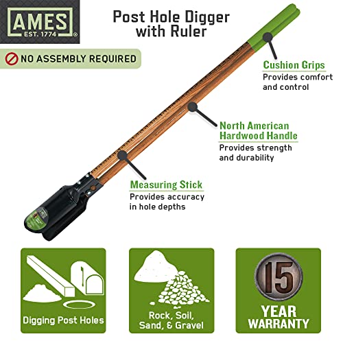 The AMES Companies, Inc 2701600 AMES Post Hole Digger/Ruler, Steel