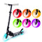 AERO MOBILITY Aero 2 Wheel Kick Scooter for Kids Ages 5-8 or 6-12 with Dynamic RGB Lights, Foldable and Height Adjustable, Scooters 6 Years up Glowing Deck Light Clear Wheels Black C2