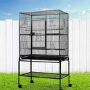 i.Pet Bird Cage 83 x 50 x 138cm Large Guinea Pig Pet Birds Parrot Ferret Cages Aviary Budgie Finch Canary Stand Toys,Black 2 Perch with Wheel + Slide-Out Removable Tray