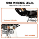 VEVOR Kettle Charcoal Barbecue Kettle Barbecue 56 cm Portable Barbecue Kettle Grill with Lid, Delicious BBQ, Picnic Grill with Large Grill Surface, Charcoal, Black, 63 x 82 x 88 cm Charcoal Round Barbecue Travel