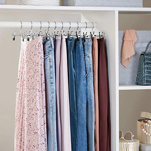 Amazon Basics Metal Pants and Skirt Hangers with Clips - 20-Pack