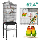 Yaheetech Roof Top Large Flight Parakeet Parrot Bird Cage with Rolling Stand for Parakeets Cockatiels Lovebirds Finches Canaries Budgie Conure Small Parrot Bird Cage Birdcage