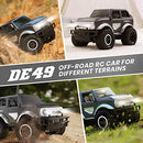 DEERC DE49 RC Cars Remote Control Car, 160 Mins Play SUV Cars Toys,2.4Ghz 1:18 Scale All-Terrain Monster Trucks with LED Headlights, Auto Demo Mode Off-Road Jeep Crawler Gifts for Boys Girls Kids,Grey