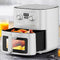 Air Fryer 10L Oilless AirFryer 2400W Electric Healthy Oven Cooker Large Capacity with Visible Cooking Window, Knob & Touch Control, Customerizable Cooking, Non-Stick Basket, Included Recipe