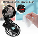 4400mAh Battery Operated Auto Oscillating Fan Clip On Fan 5-Inch Portable Fan, Cordless, Timer, Oscillating, 3-Speeds, Super Strong Airflow Standing USB Desk Fan Up To 18 Hours Running Time Ideal for Home Outdoor Camping Tent Travel