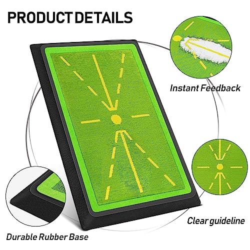ENHUA GOLF Swing Mat,12 * 17 INCH Widen Divot Board Swing Path for Golf Training,Golf Indoor Practice Green