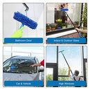 VITEVER Professional 69'' Window Squeegee Cleaner Tool with Extension Pole, 2-in-1 Squeegee for Window Cleaning Kit with Scrubber and Rotating Head, 1 Blade 2 Scrubber