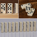 ZOOCEN Double 6 Pro Size Dominoes Set in Leatherette Case (28 Tiles with Spinner)