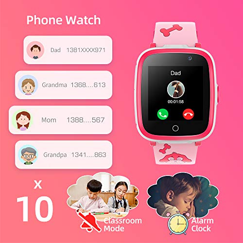 Fitonme Children's Smartwatch with 2 Cameras - SOS Two-Way Call HD Music Player 7 Puzzle Games 1.54 Touchscreen Smartwatch for Children 3-12 Years Boys Girls Children Students Birthday